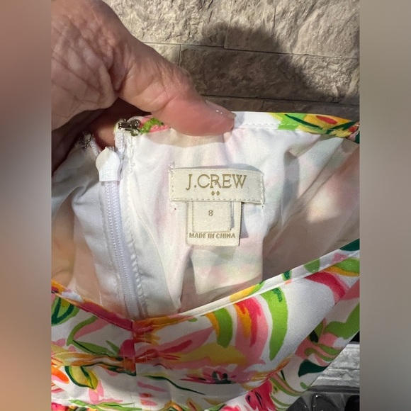 J Crew size 8 White Floral Spaghetti Strap Dress - Picture 2 of 10